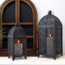 Load image into Gallery viewer, 2pcs Metal Black Lantern Decorative Hanging Candle Holders
