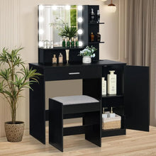 Load image into Gallery viewer, Vanity Desk Set with 1 Drawer, 1 Cabinet &amp; 3 Shelves
