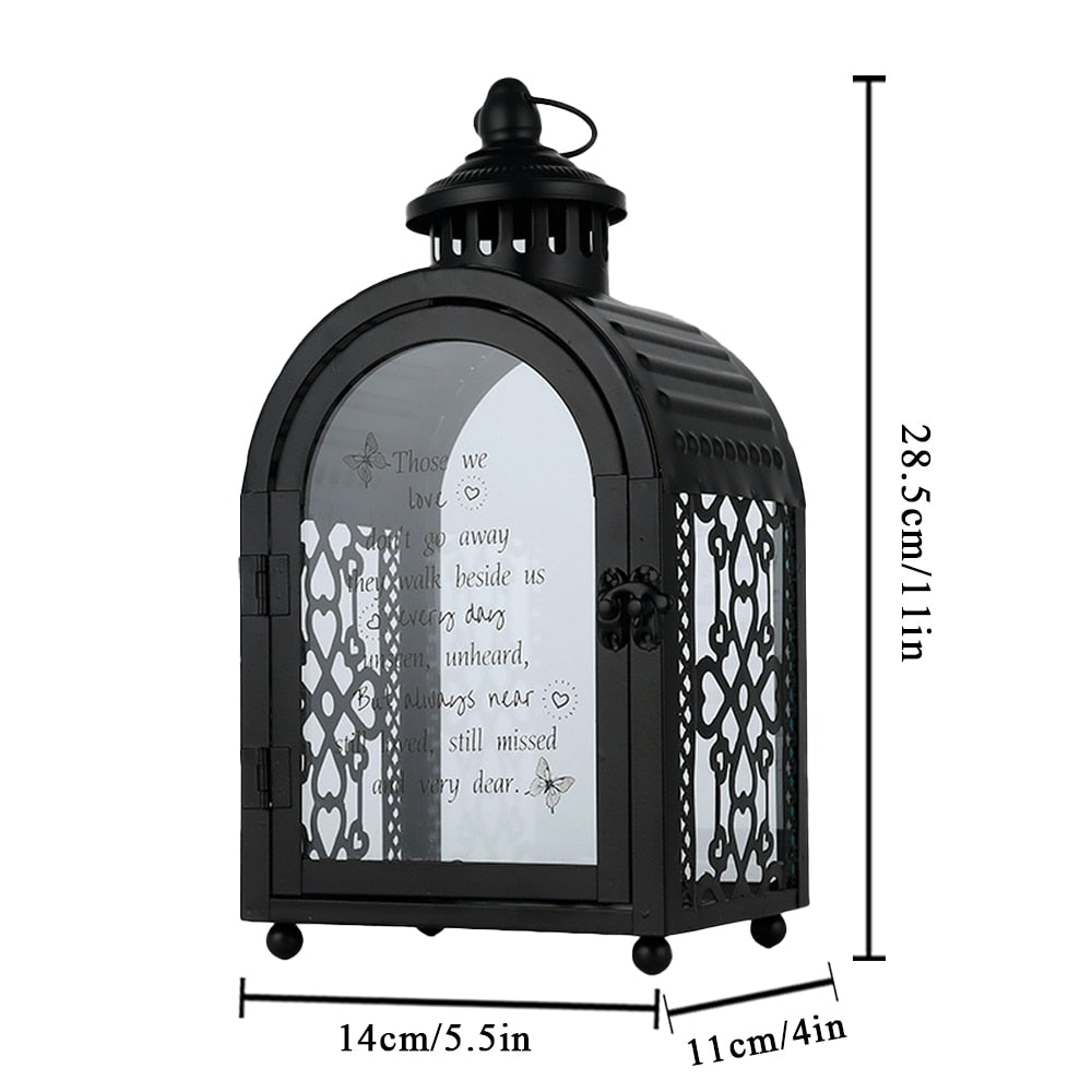 Vintage Black Metal Hanging Memorial Candle Holder