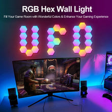 Load image into Gallery viewer, Smart Hexagonal Color changing Ambient Night Wall Lamp
