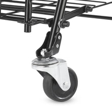 Load image into Gallery viewer, Adjustable Black Steel Rolling Laundry Basket Shopping Cart
