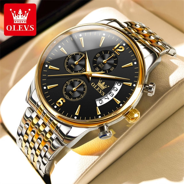 Luxury Brand Golden Fashion Quartz Men's Wrist Watch