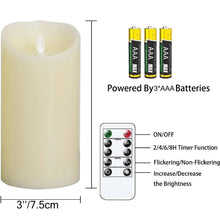 Load image into Gallery viewer, Flameless LED Battery Operated Flickering Candles with Remote Control and Timer
