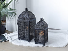 Load image into Gallery viewer, 2pcs Metal Black Lantern Decorative Hanging Candle Holders
