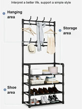 Load image into Gallery viewer, Multi-layer Shoe Rack,  Clothes Storage Organizer with Hat Hangers and Shelf
