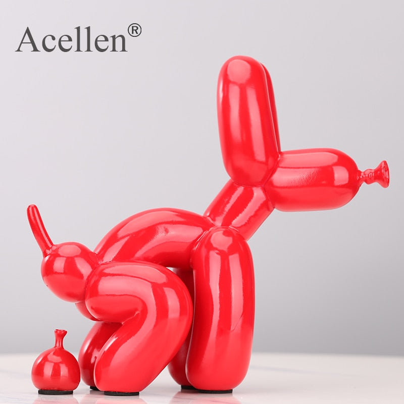 Squat Balloon Dog Statue Resin Sculpture