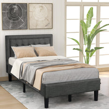 Load image into Gallery viewer, Twin Upholstered Button-Tufted Platform Bed
