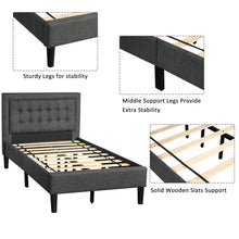 Load image into Gallery viewer, Twin Upholstered Button-Tufted Platform Bed
