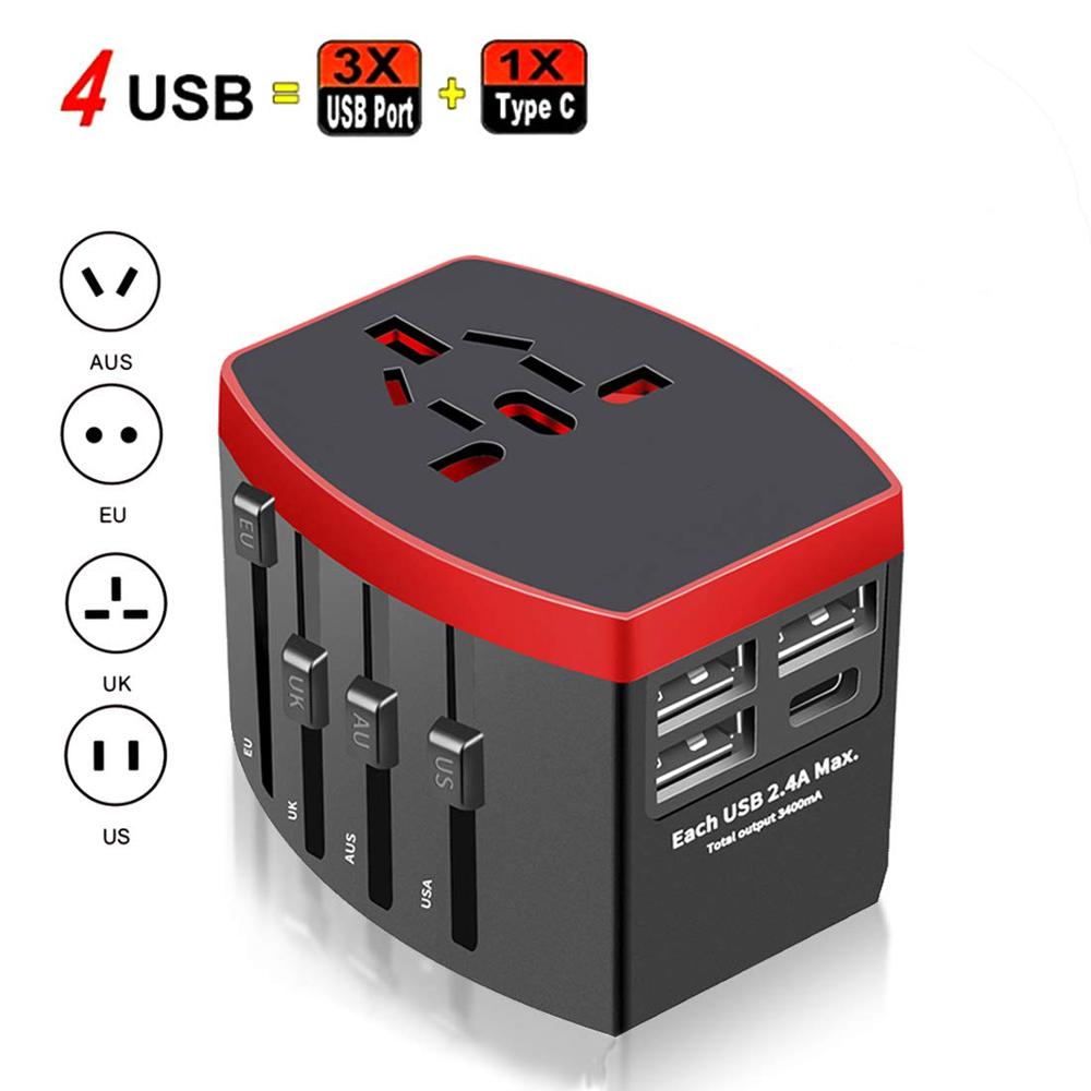 Worldwide  Travel Adapter Wall Charger for UK/EU/AU/US
