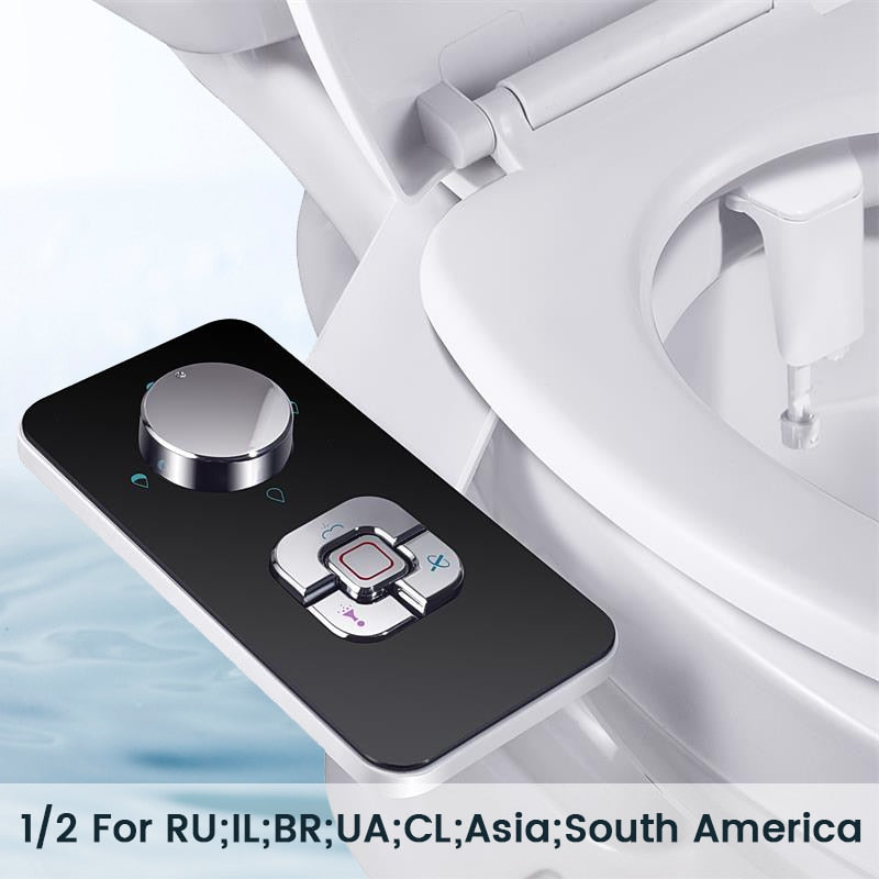 Bidet Toilet Seat Attachment with Self-cleaning Dual Nozzles Rear Wash