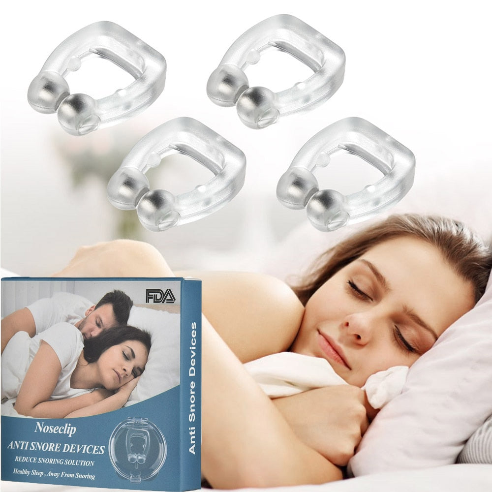 4pcs Silicone Magnetic Anti Snoring Nose Clip - beyondyourzone