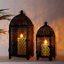 Load image into Gallery viewer, 2pcs Metal Black Lantern Decorative Hanging Candle Holders
