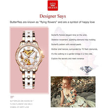 Load image into Gallery viewer, Ladies Elegant Butterfly Diamond White Ceramic Band Watch - beyondyourzone
