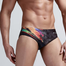 Load image into Gallery viewer, Men&#39;s Printed Swim Briefs Triangle Shorts
