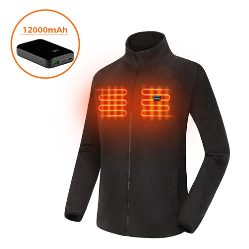 Women's Heated Full Zip Fleece Jacket  with Battery Pack - beyondyourzone