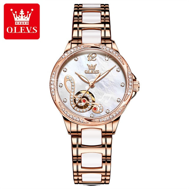 Rose Gold Elegant Ceramic Ladies Wrist Watch - beyondyourzone