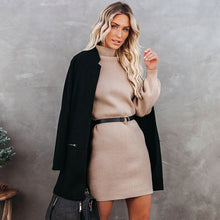 Load image into Gallery viewer, Autumn Turtleneck Sweater Dress for Women - beyondyourzone
