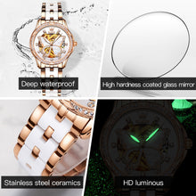 Load image into Gallery viewer, Ladies Elegant Butterfly Diamond White Ceramic Band Watch - beyondyourzone
